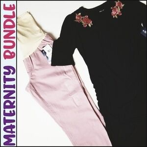 NEW! FLUTTER & KICK Maternity 2pc. Bundle Set Knit Dress & Jeans.